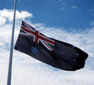 Australian flag half mast