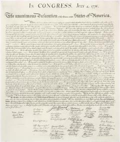 1823 facsimile of the Declaration of Independence