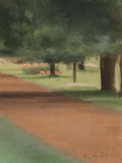 Clarice Beckett - Chestnut Avenue, Ballarat Gardens, c.1927