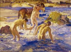 Anzacs bathing in the sea