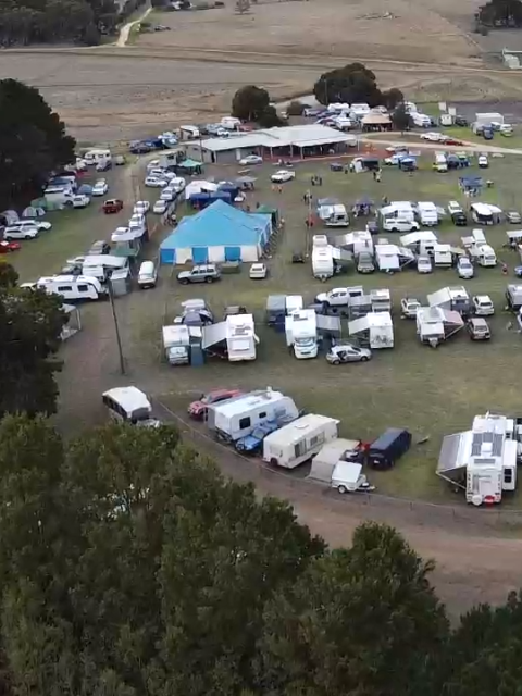 Aerial view of Sandford Bush Music Festiva