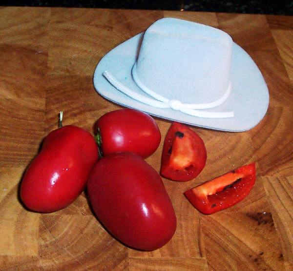 Jalapeno peppers with white hat