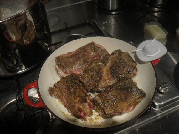 Browned lamb necks