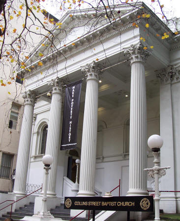 Portico of Collins Street Baptist Church, Melbourne