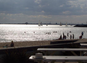 Sunset over St Kilda Beach