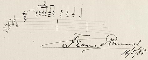 Beethoven Piano Concerto No. 5: manuscript in the hand of Franz Rummel, 1885 May 14