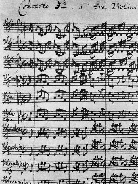 Bach - Brandenburg Concerto No. 3 - manuscript