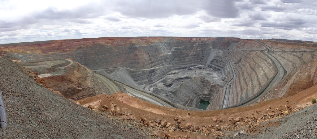 Open cut gold mine at Kalgoorlie on the goldfields of Western Australia